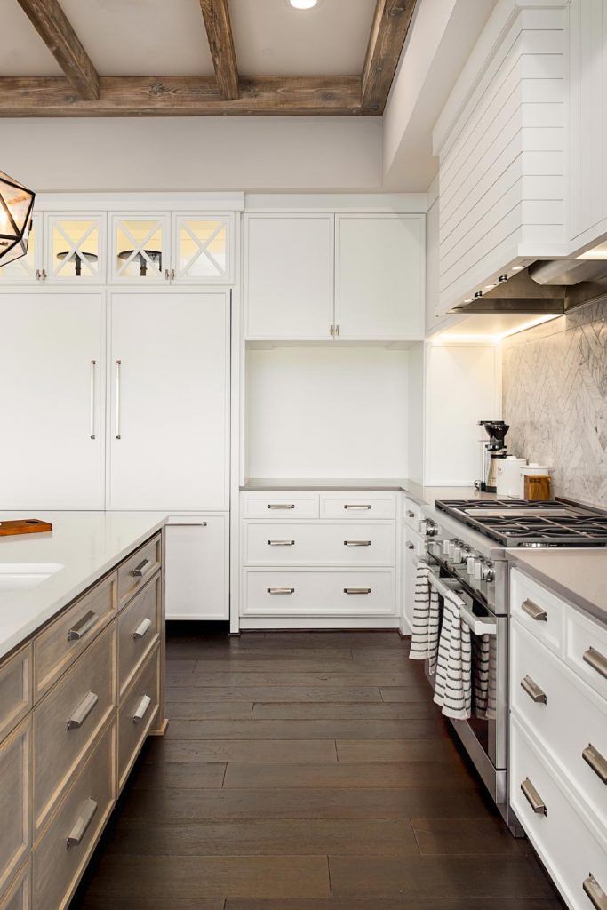 White and Brown Kitchen Design