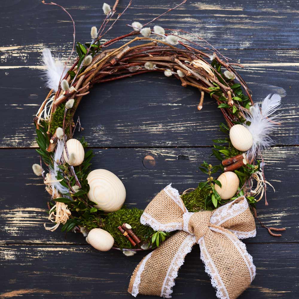 Easter Wreath with Bow