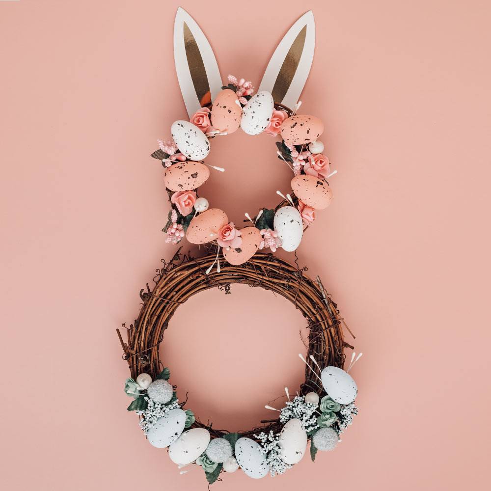 Easter Wreath with Rabbit Ears