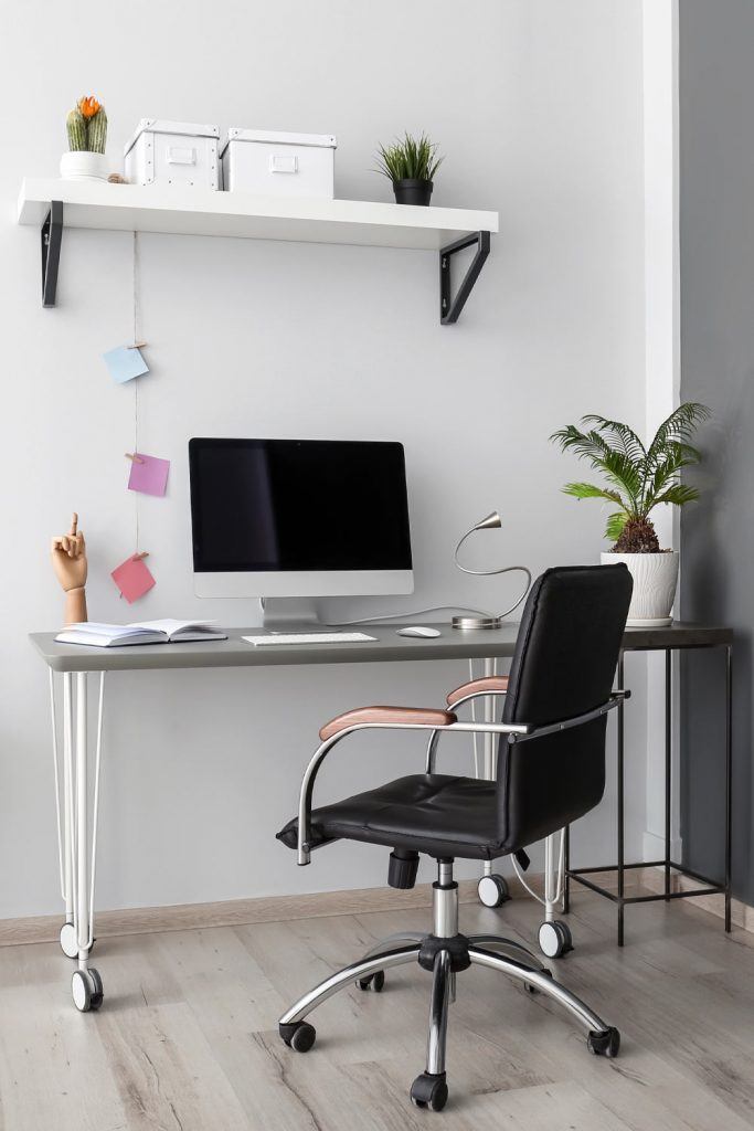 Study Room with White Walls