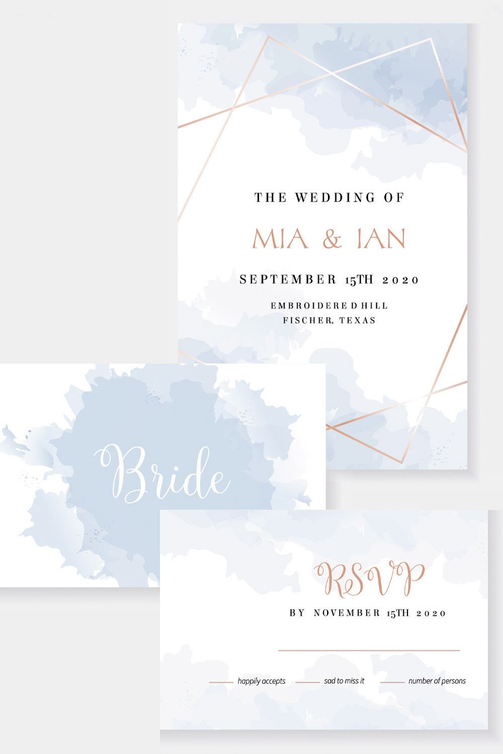 Sky Blue Wedding Invitation Idea