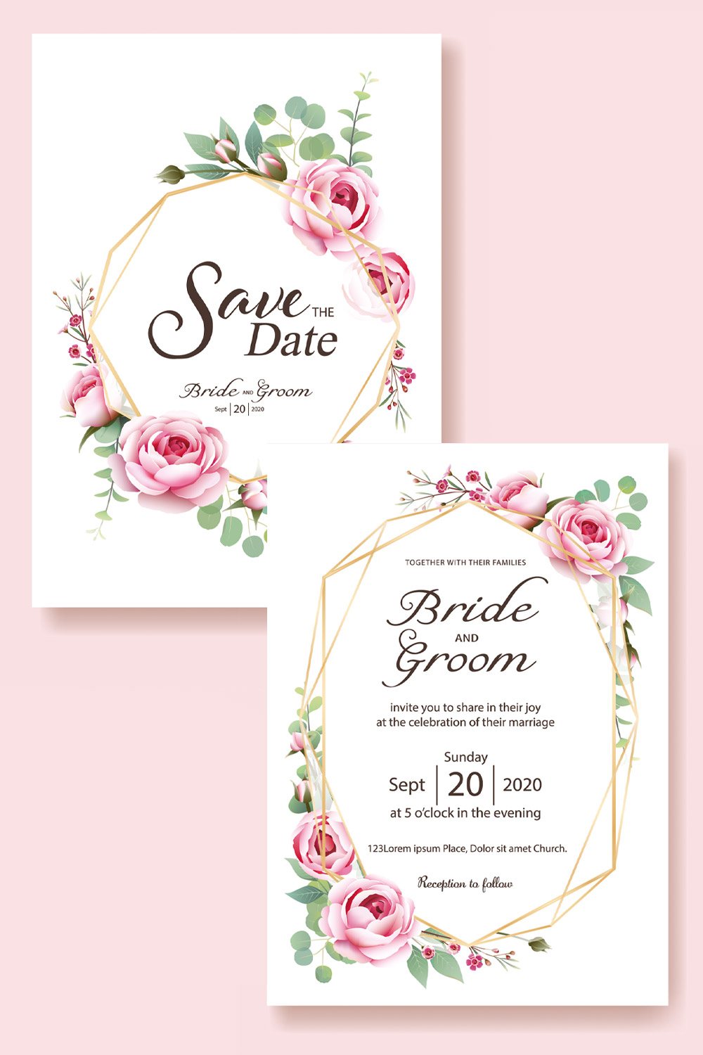 Wedding Invitation Design with Roses