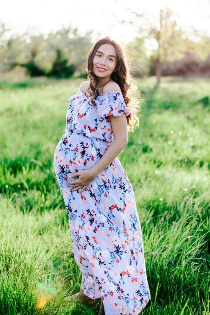 Maxi Off the Shoulders Maternity Dress