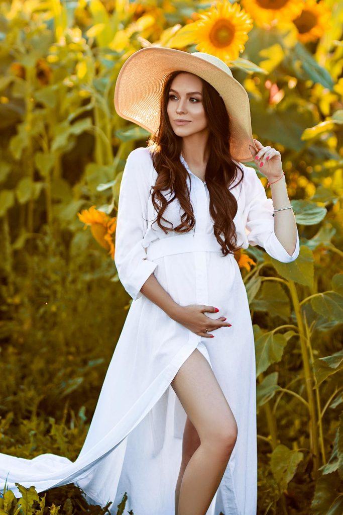 White Long Maternity Dress