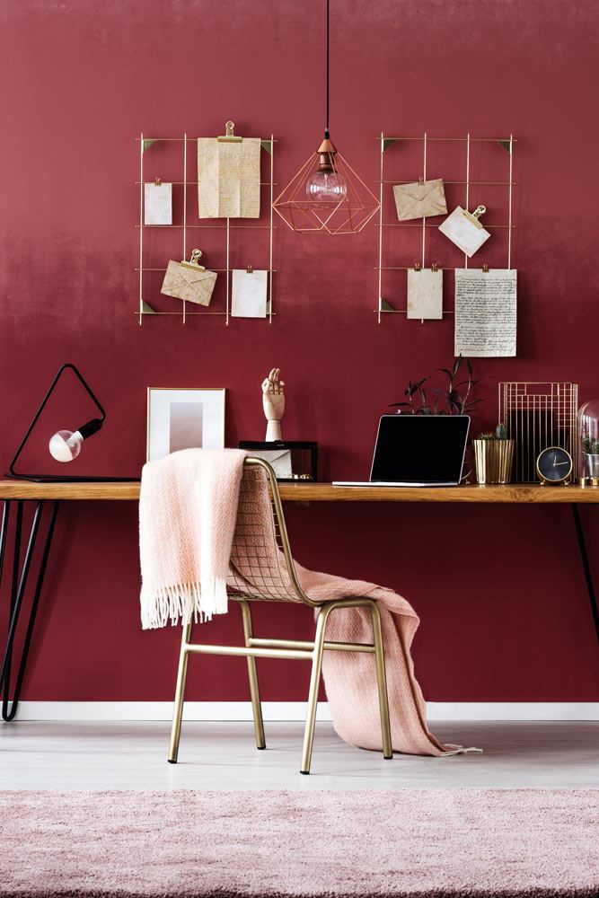 Burgundy Colored Home Office