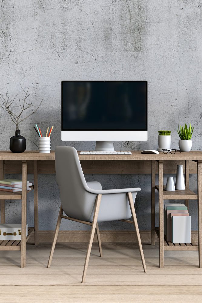 Grey Wall Home Office