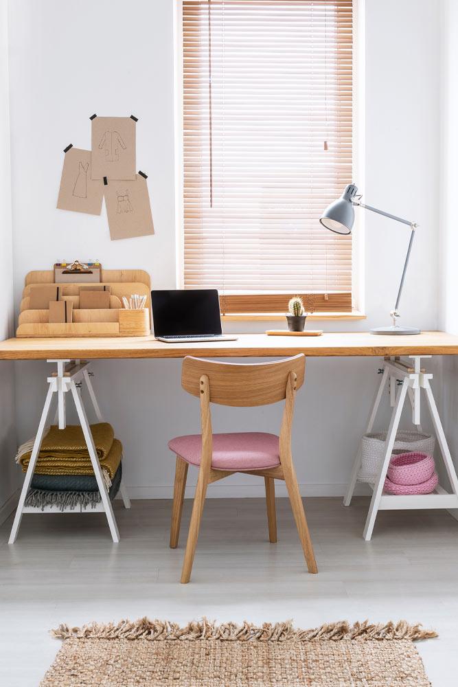 Home Office with Wooden Accent