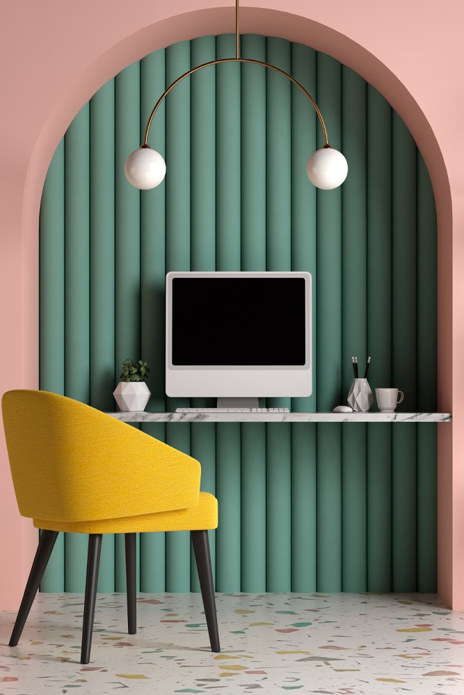 Pastel Colored Home Office Place