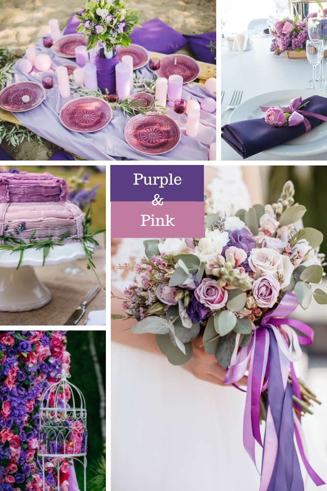 Purple and Pink Wedding Colors Theme