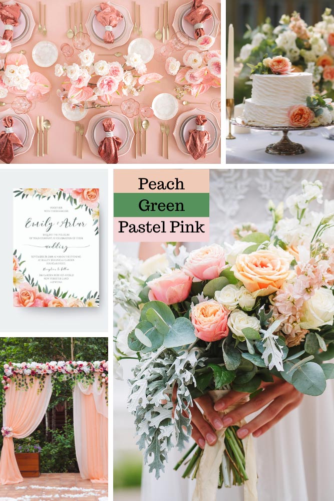 Peach, Green And Pastel Pink
