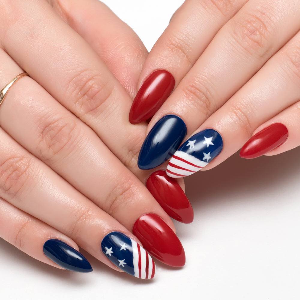 4th of July Nails Design with Accent Nails
