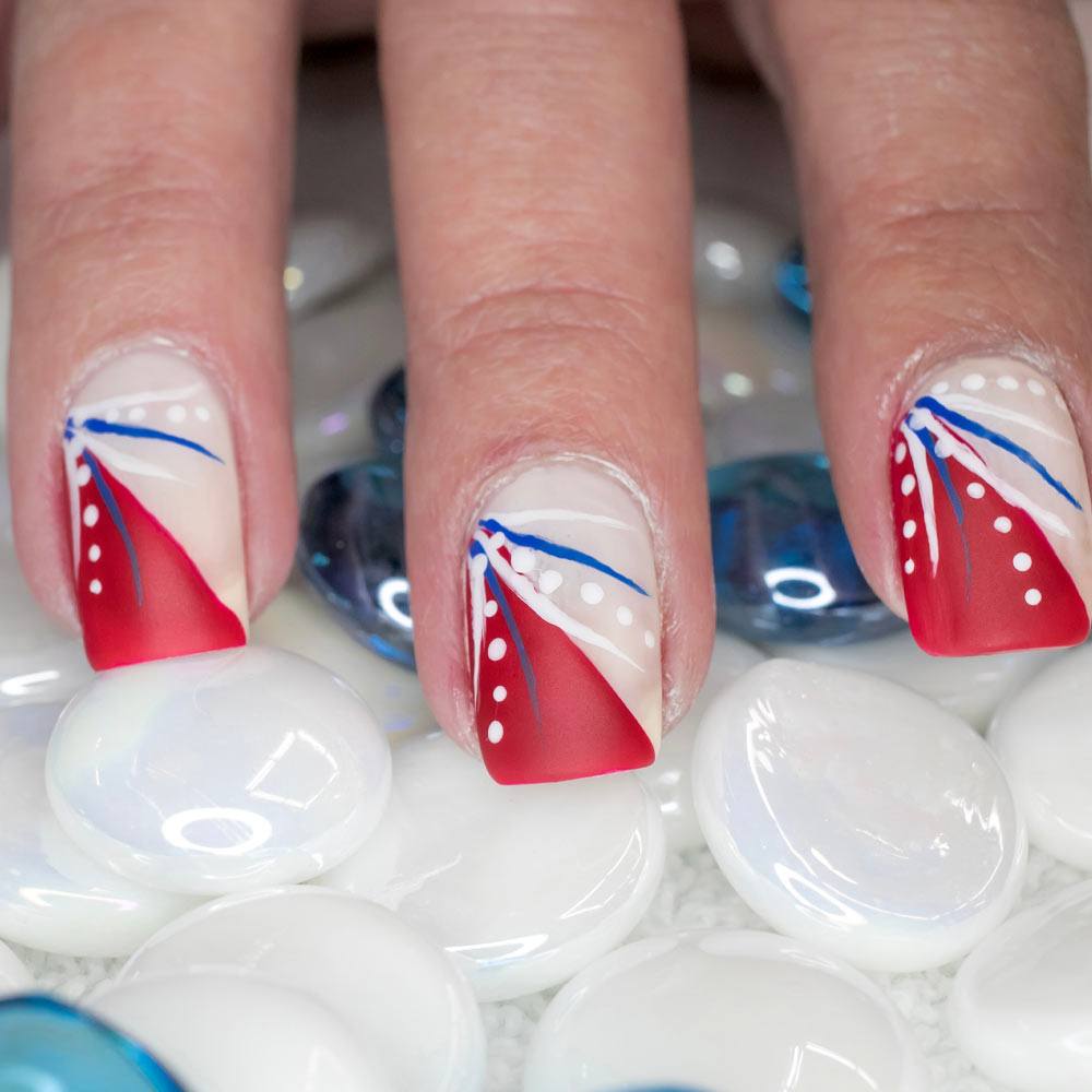 Red, White and Blue 4th of July Nails