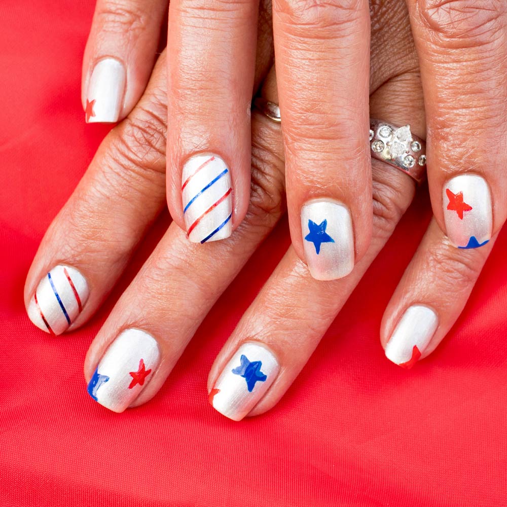 4th of July Nails Design with Stars