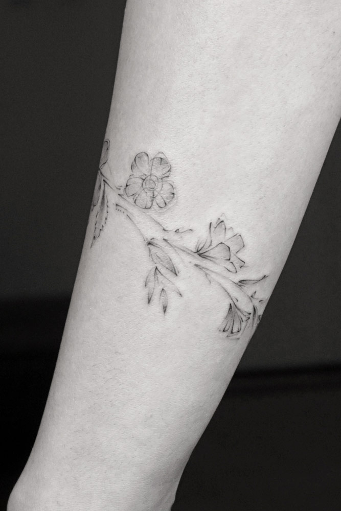 Floral Bracelet Tattoo Design