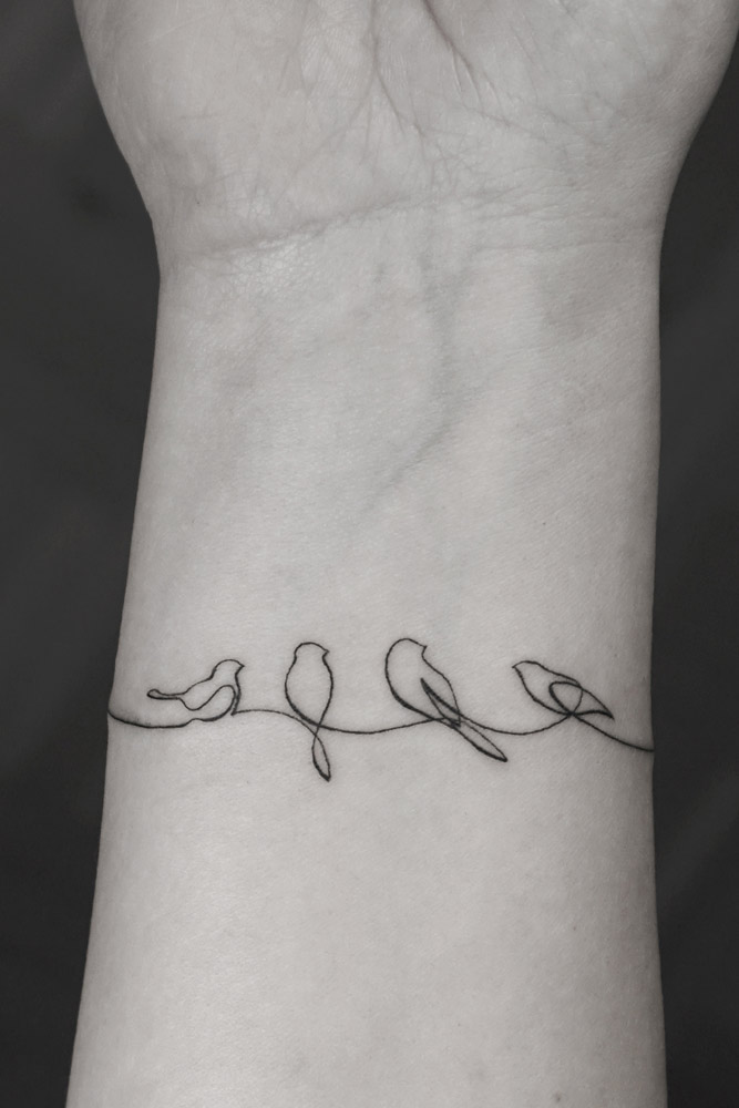 Outline Birds Tattoo Design