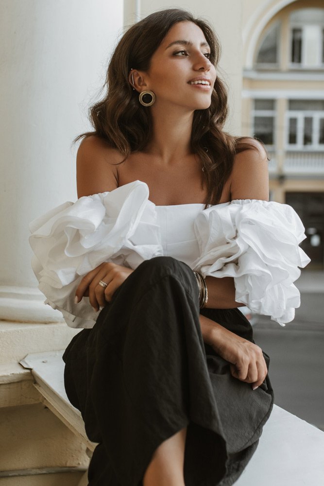 Ruffled Off The Shoulder Top