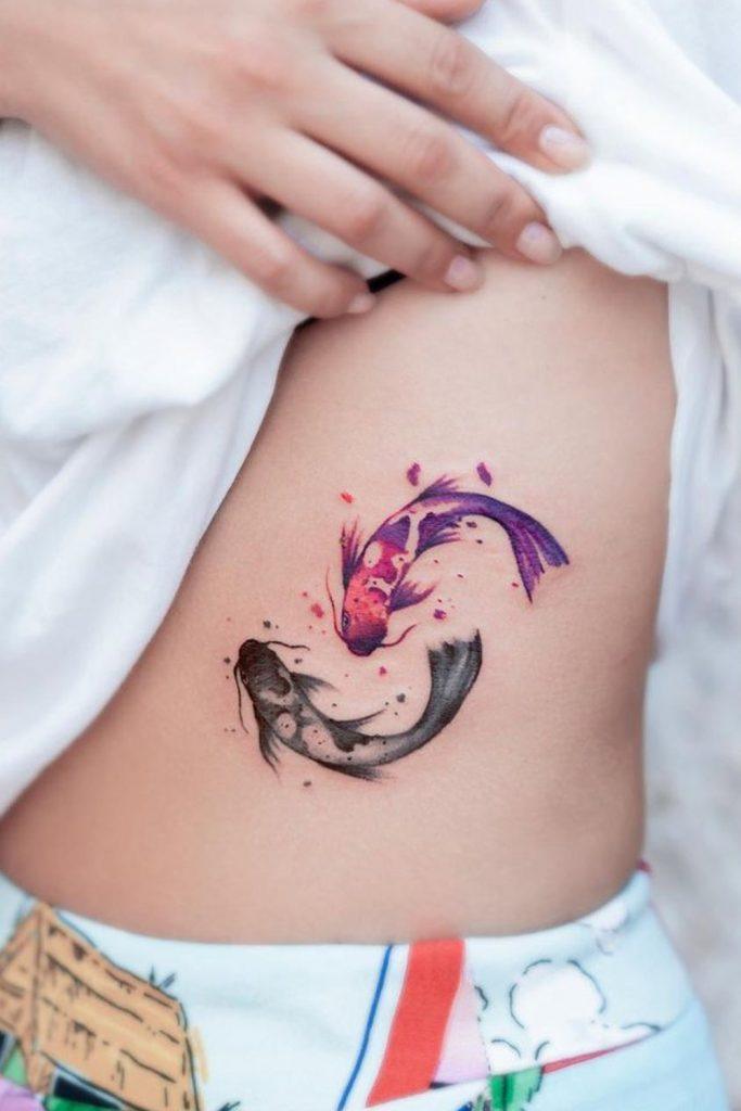Side Body Koi Fish Tattoo