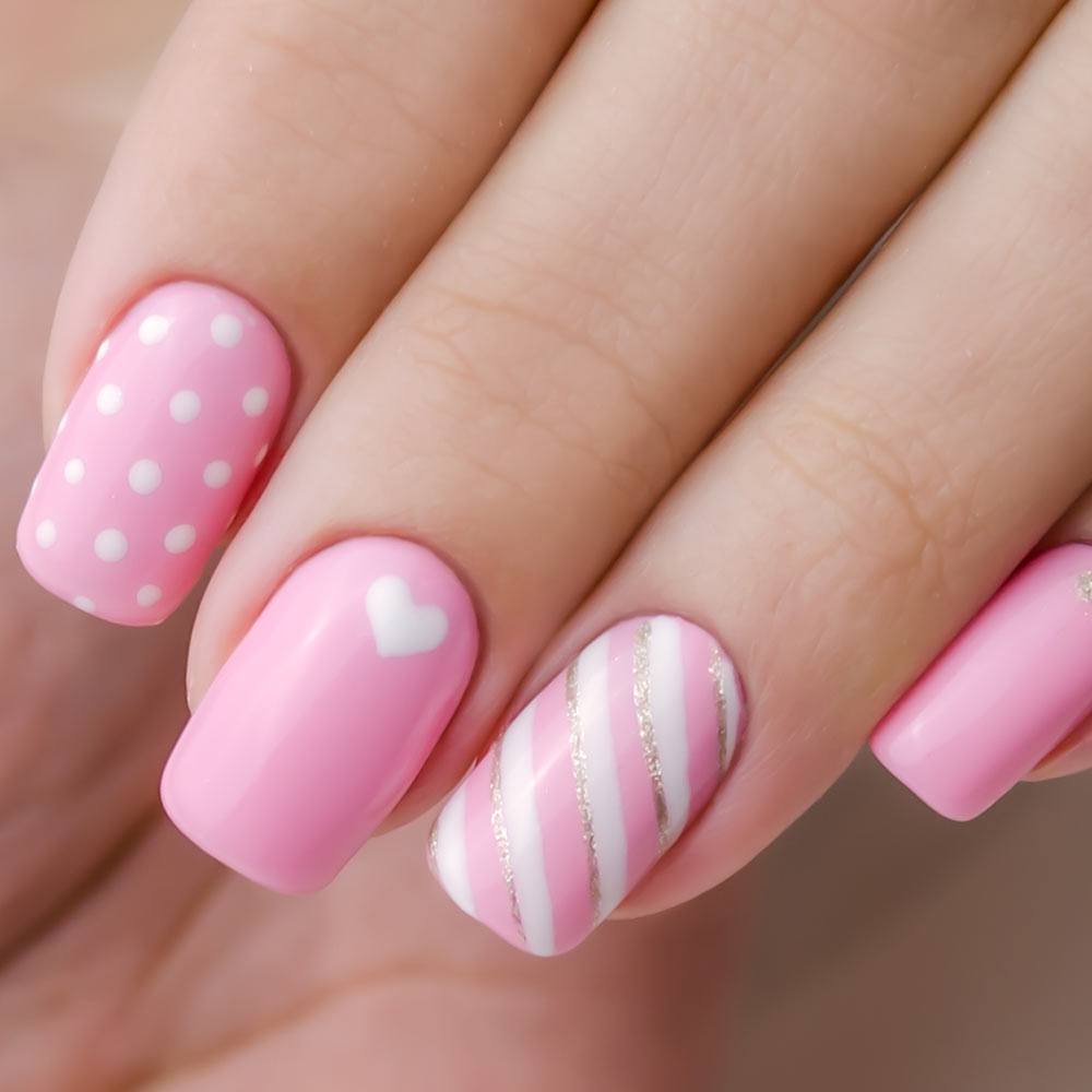 Patterned Pink Nails