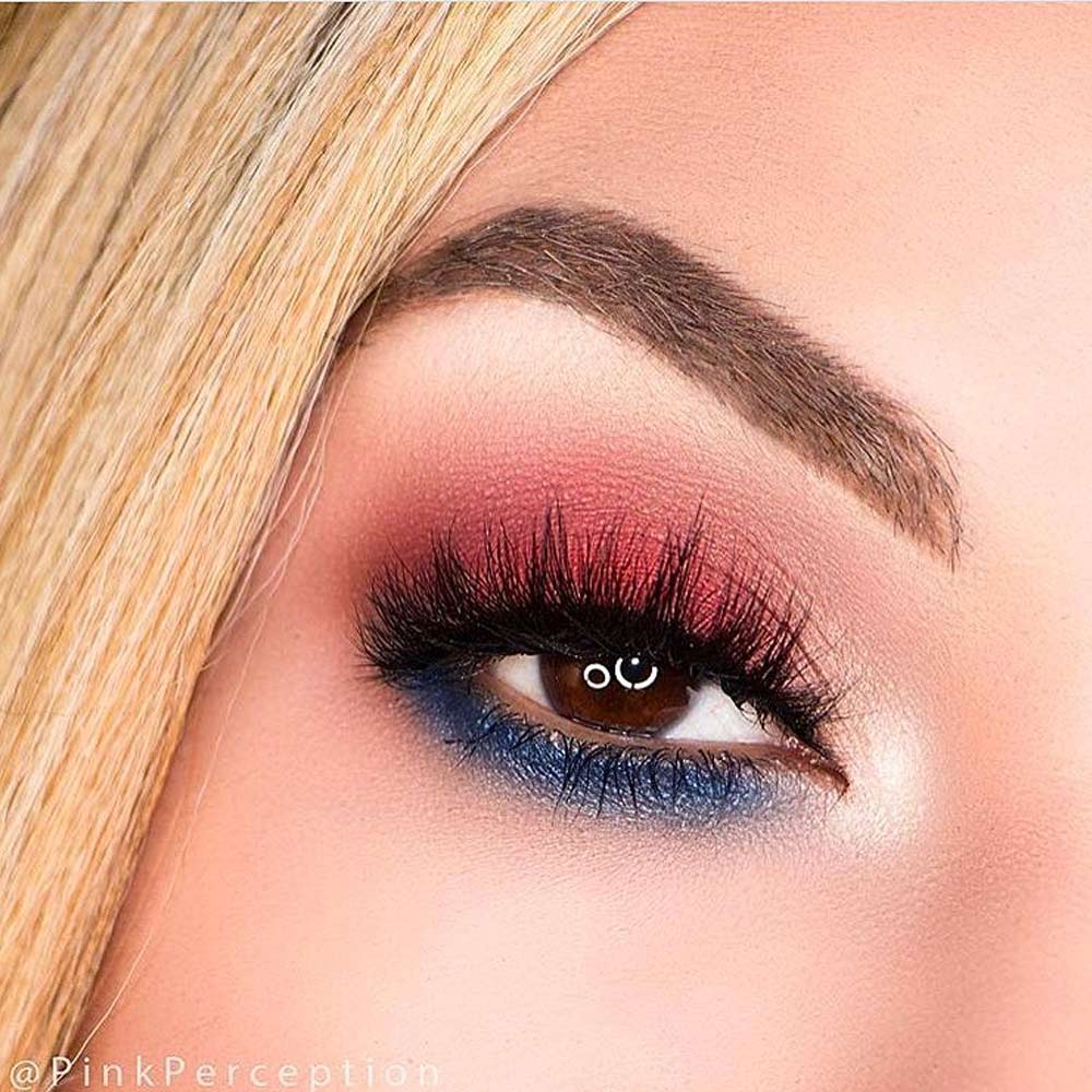 Red and Blue Makeup Idea