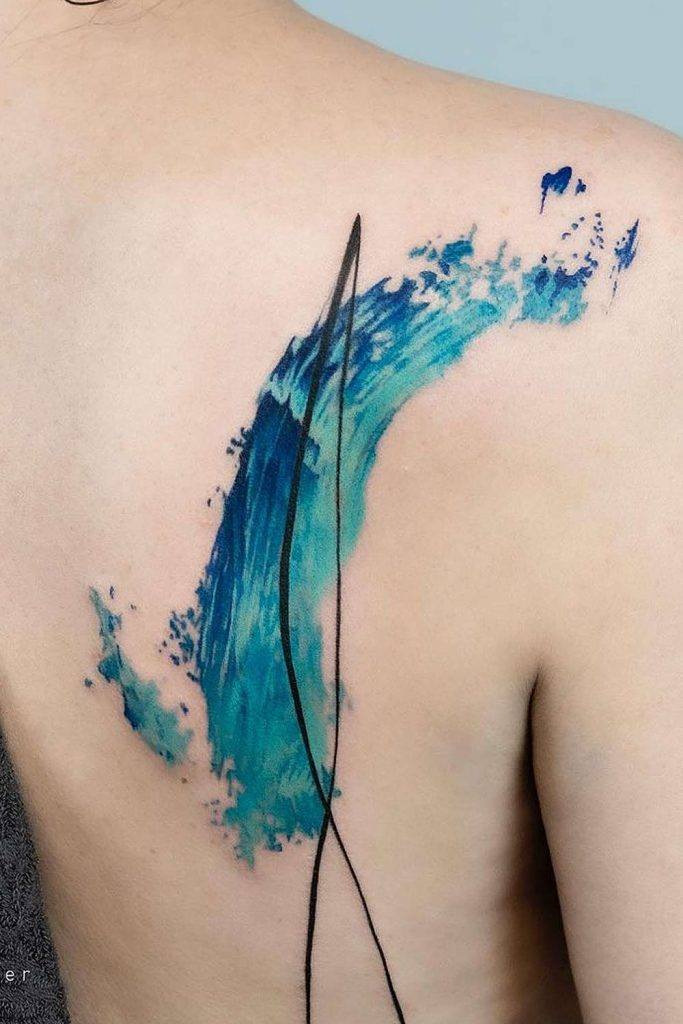 Shoulder Back Watercolor Tattoo Design