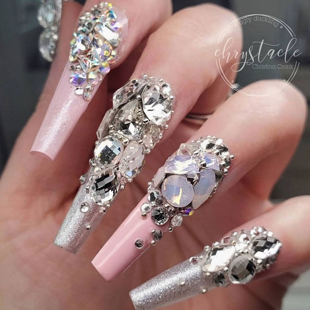 Nails with Rhinestones