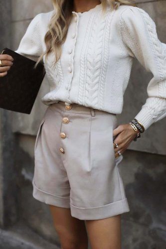 Shorts and Sweater Outfits