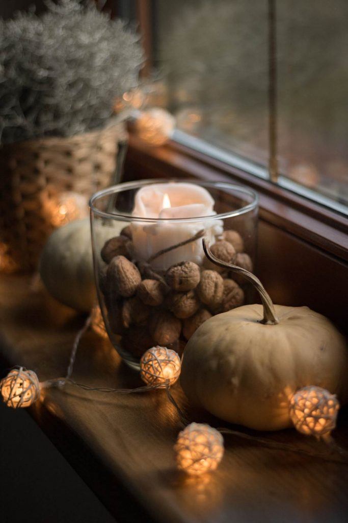 Fall Home Decor with Candle