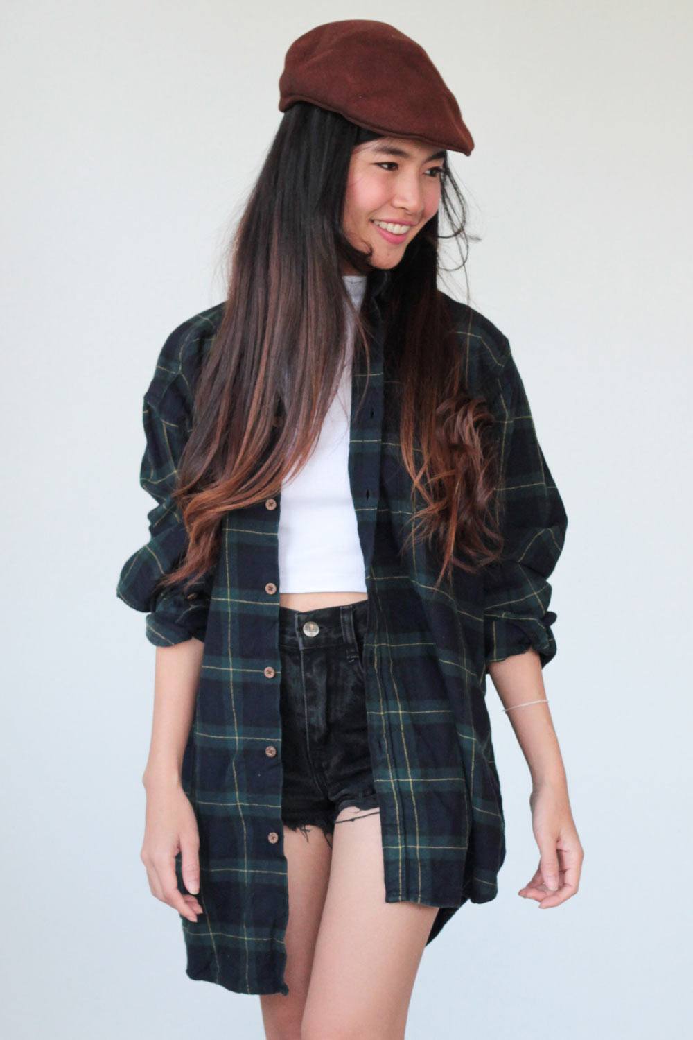 Flannel Shirt and Shorts Outfit Idea
