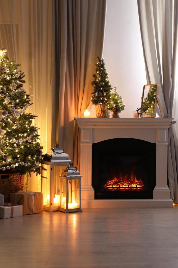 Modern Fireplace Decoration for Christmas