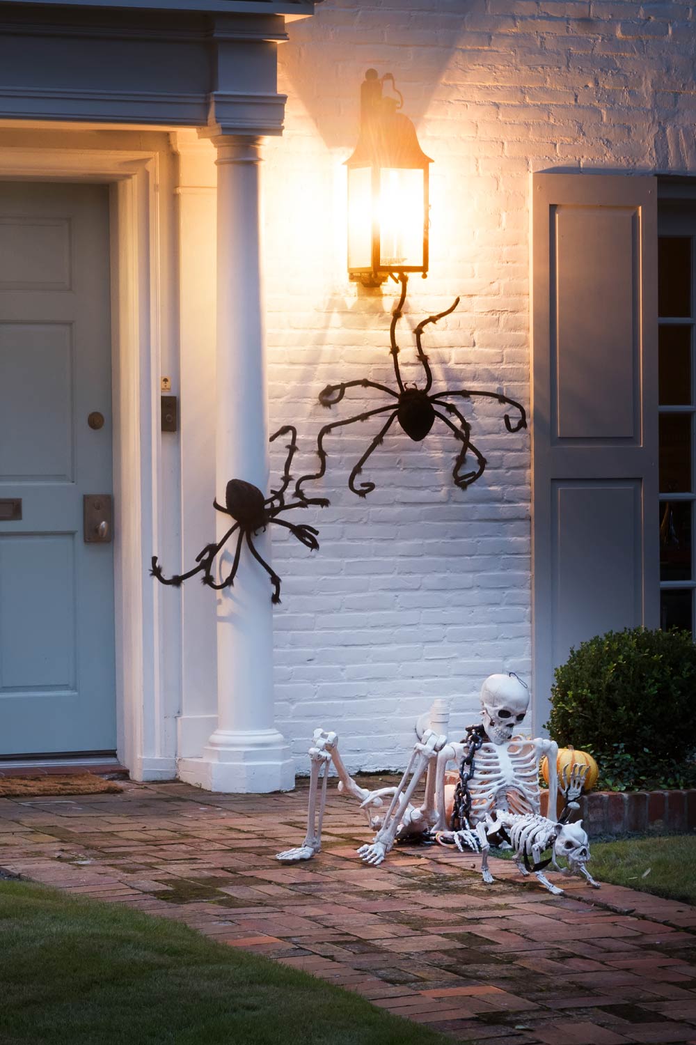 Spooky Outdoor Halloween Decoration with Spiders