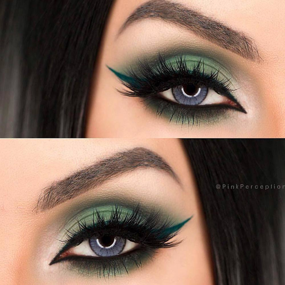 Green Smokey Eyes with Eyeliner #greensmokey #smokeyeyes #eyeliner #greensmokeyeyes