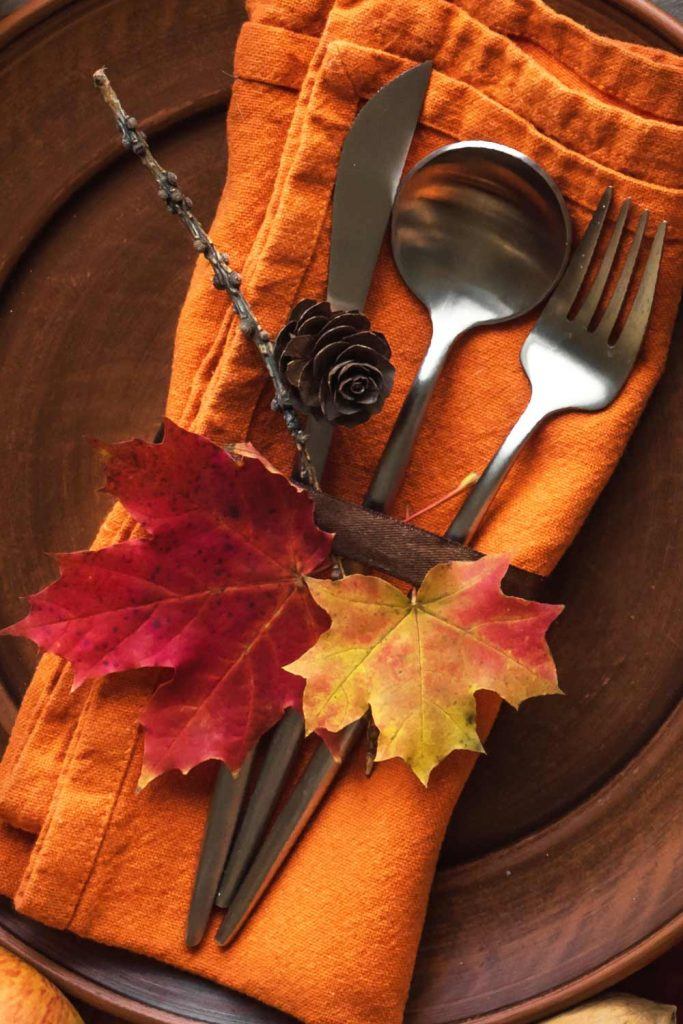 Napkin Idea with Fall Leaves