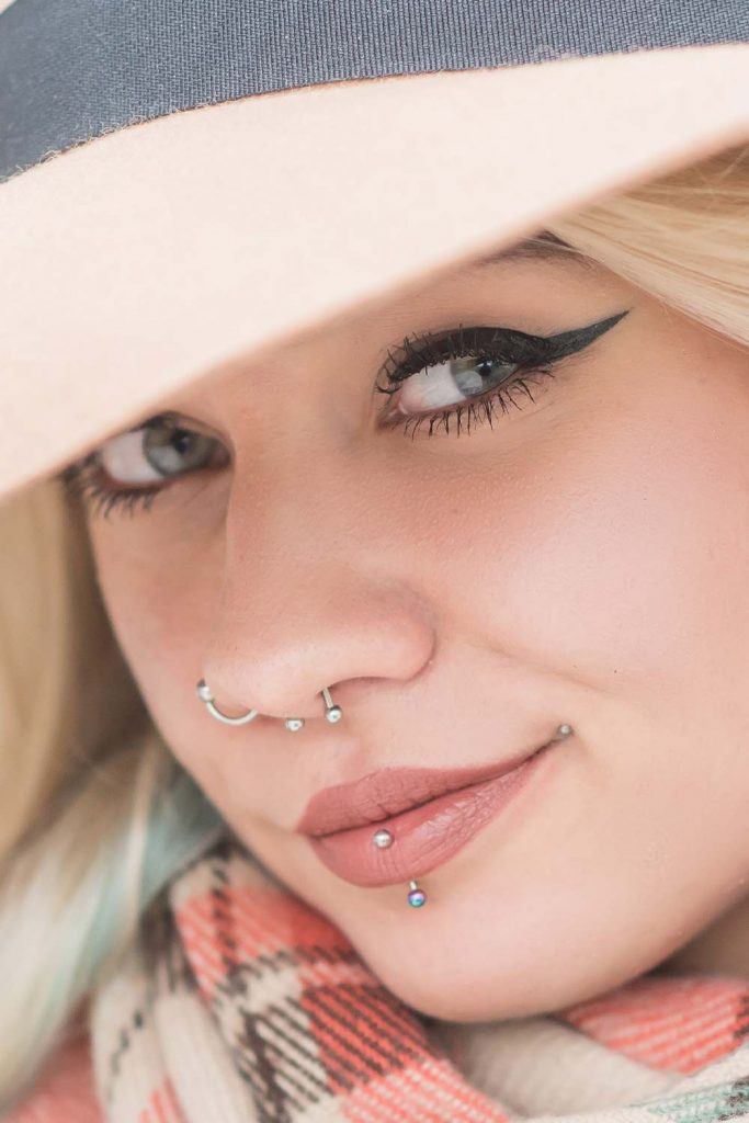 Middle of bottom hot sale lip piercing