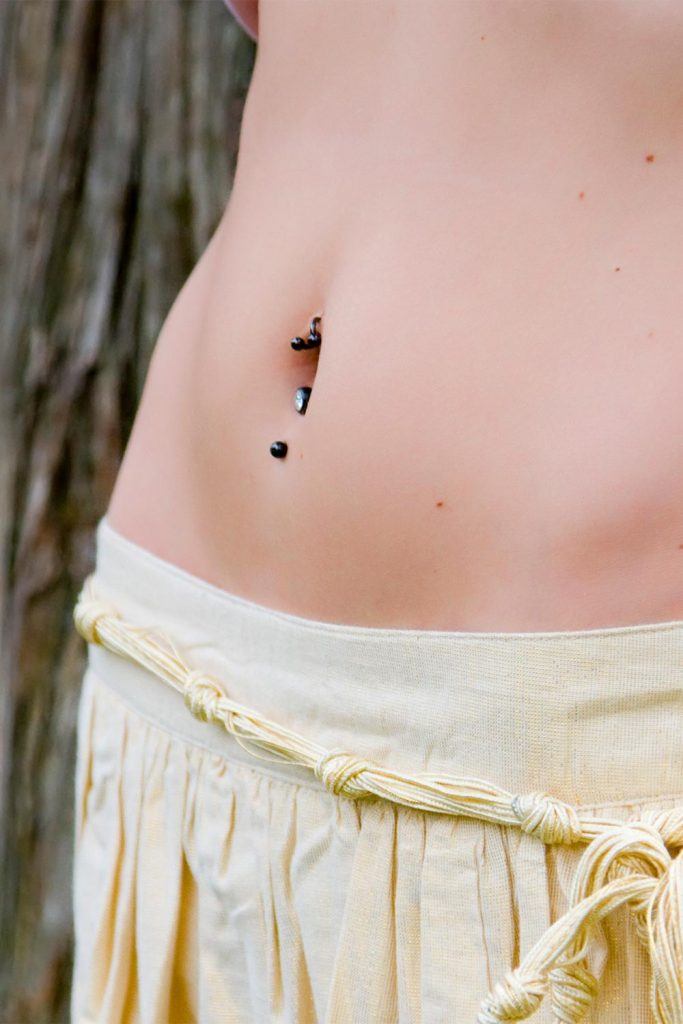 belly button piercing pink anchor