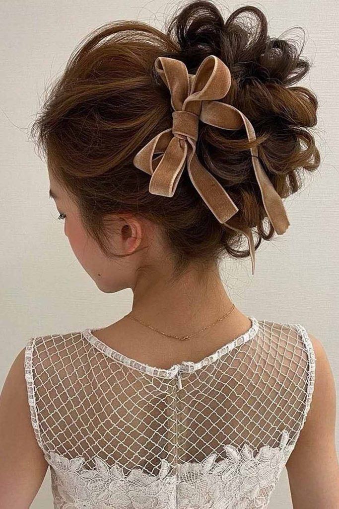 Updo Hair with Side Bow