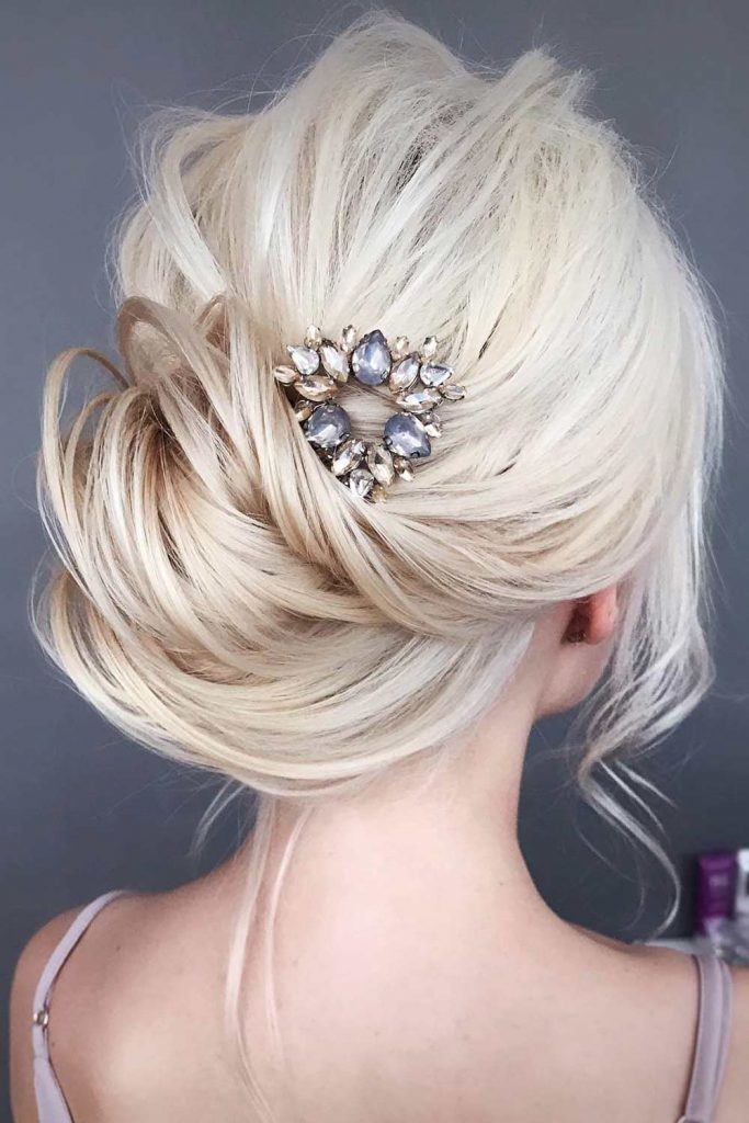 Blonde Updo with Accessories