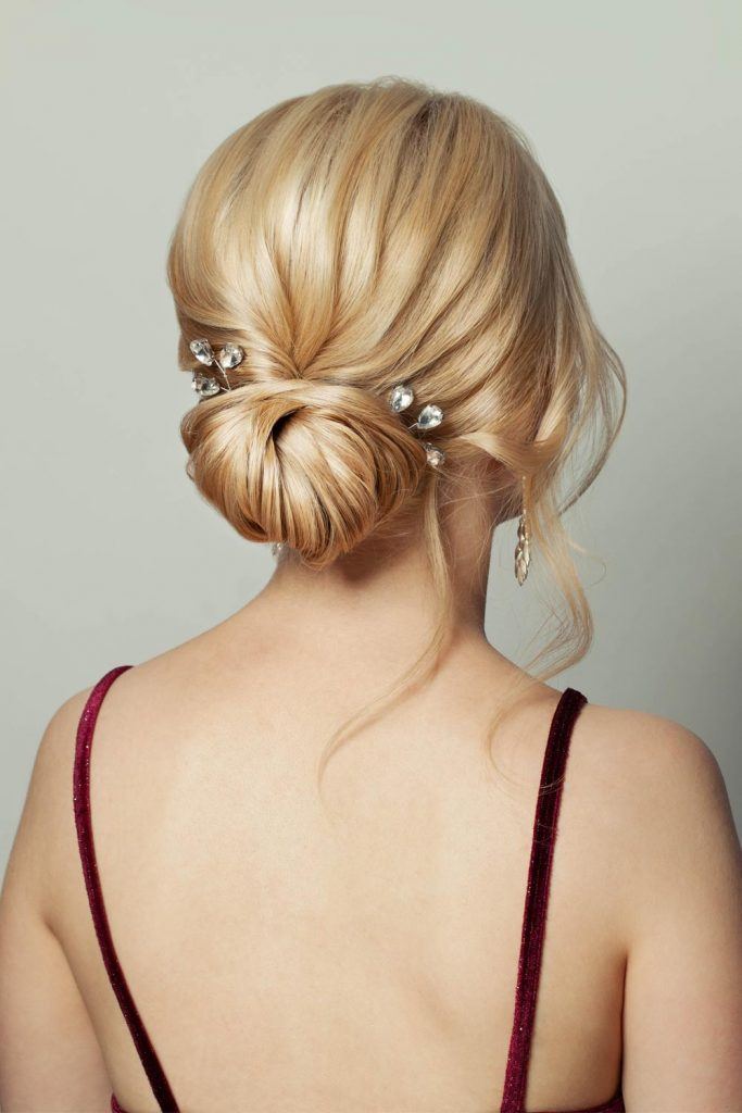 Classy Blonde Updo for Holidays