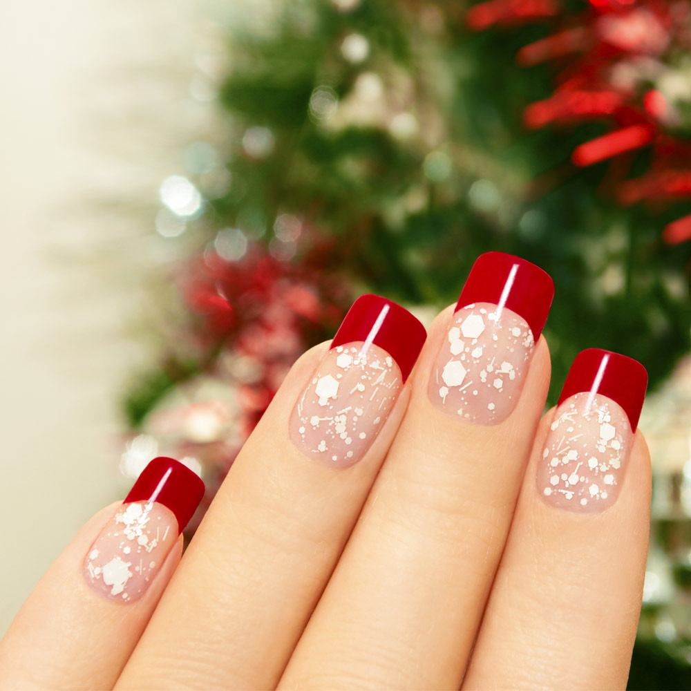 Christmas Nails with Red French