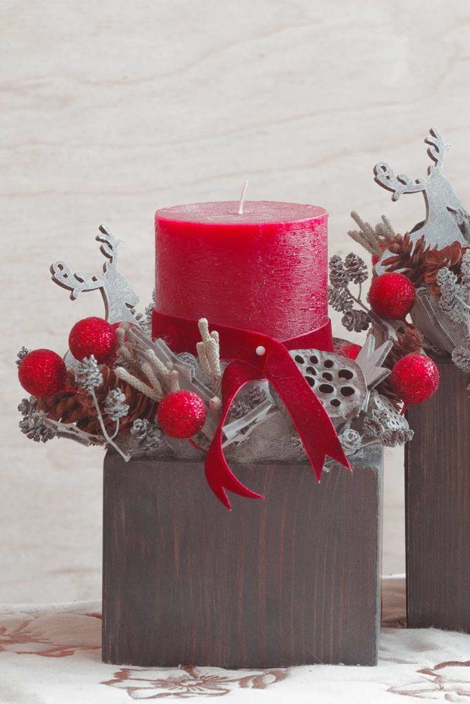 Red Accent Centerpiece for Christmas