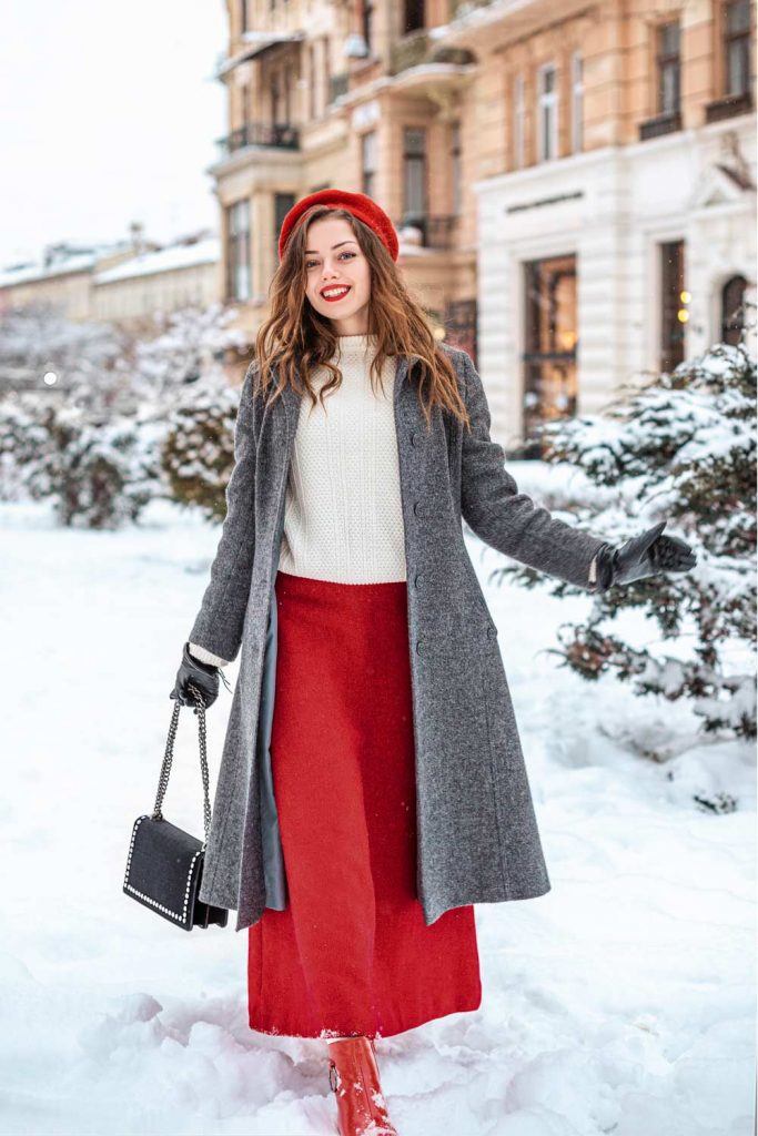 Cute Winter Outfits with Skirt