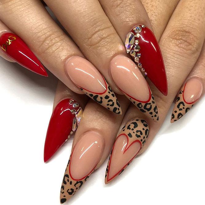 Wild Nail Art For Valentine's Day #aimalnailart #leopardnails
