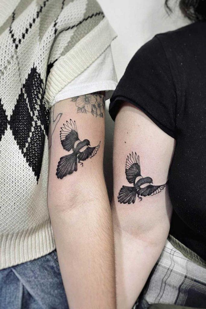 Couple Tattoos with Birds