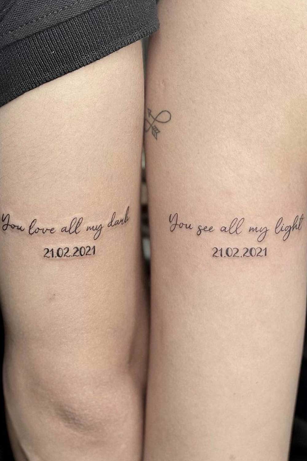 Lettering Couple Tattoos