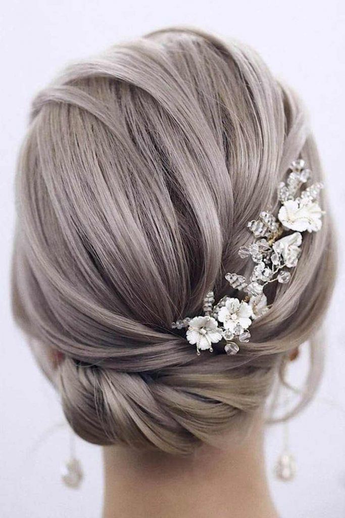 Silver Updo Hairstyle for Short Hair