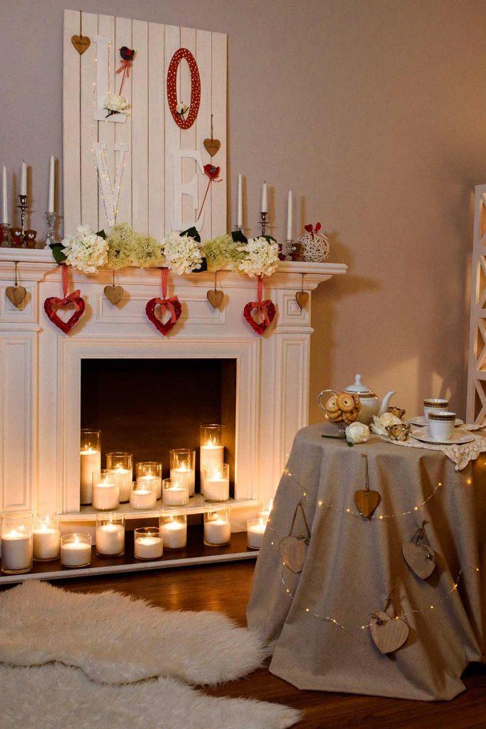 Valentines Day Fireplace Decoration