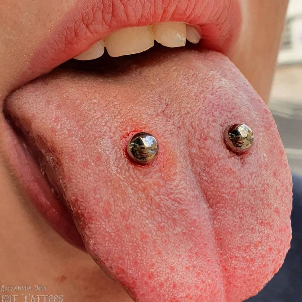 Eyeball deals tongue ring