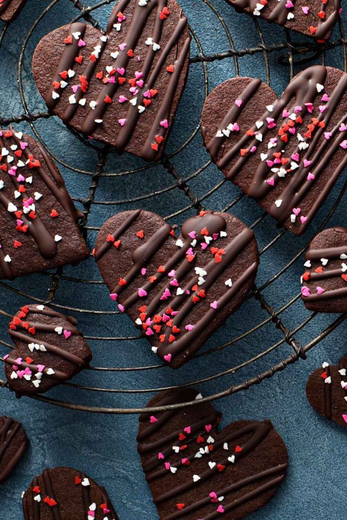 Chocolate Heart Cookies for Valentines Day