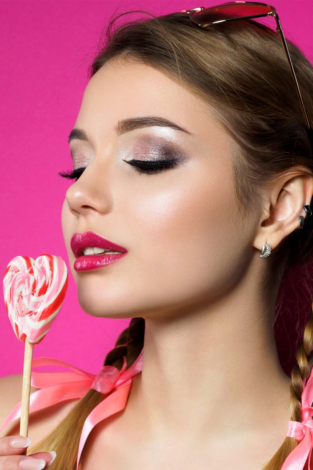 Makeup with Blushes for Valentines Day
