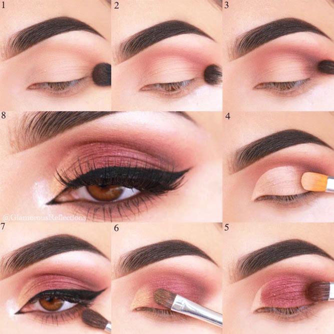 eyeshadow styles for brown eyes step by step