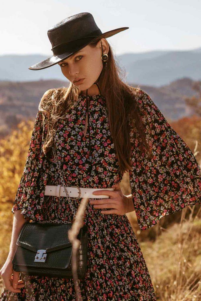 Cowboy Style Floral Dress